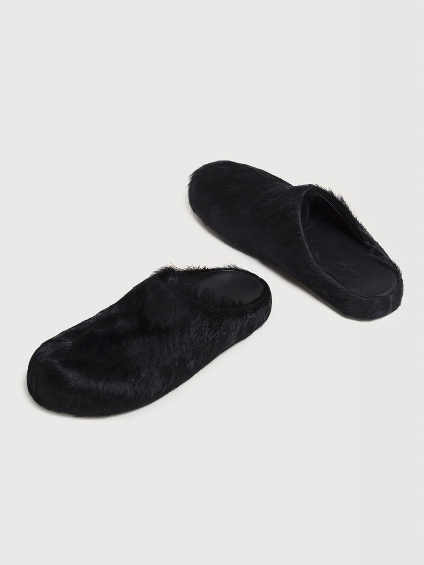 Black long hair calfskin Fussbett sabot, Image 5