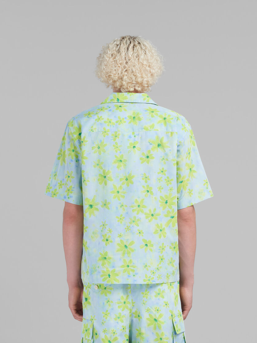 Light green poplin bowling shirt with Parade print - Shirts - Image 3