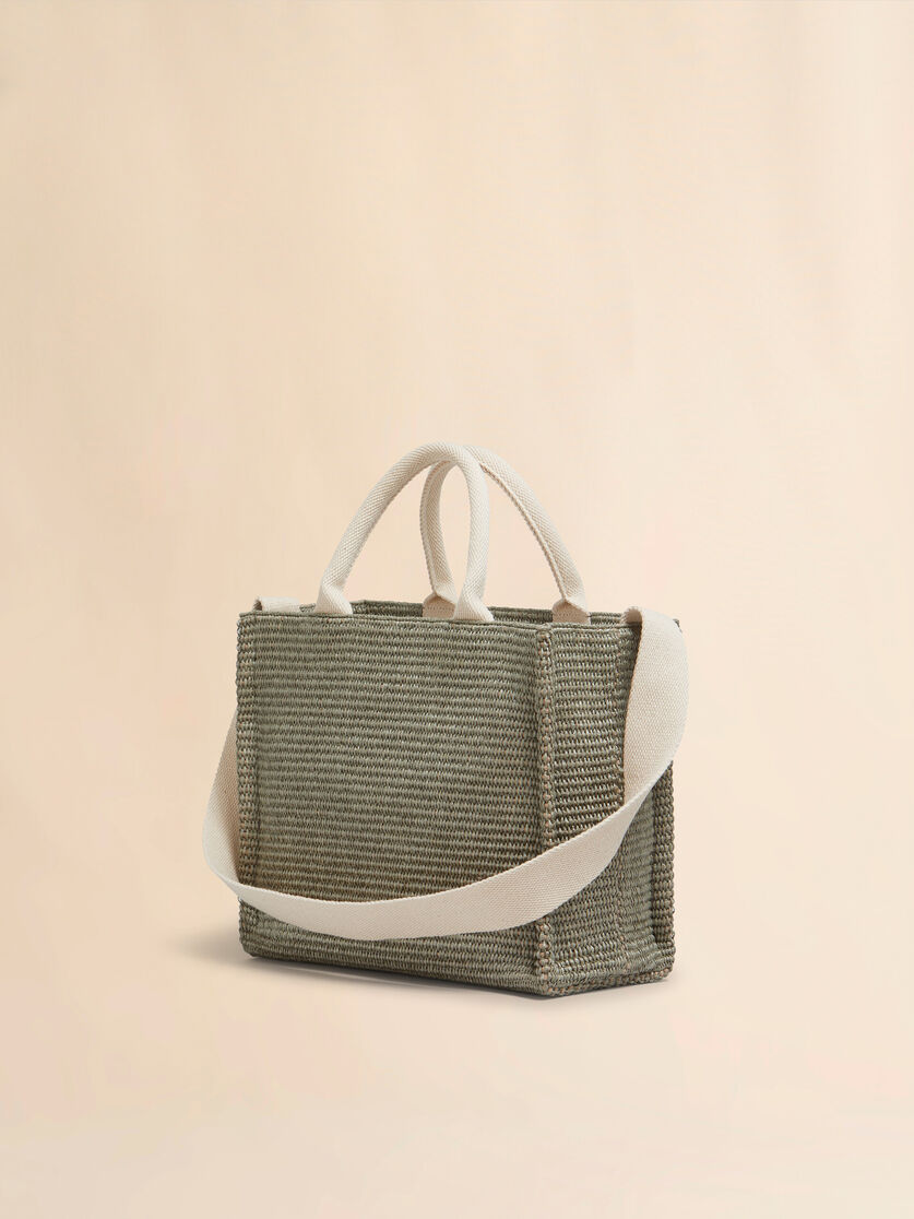 Pink raffia-effect Small Tote Bag - Shopping Bags - Image 2