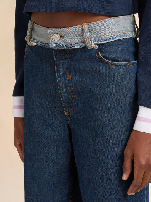 Blue denim inside-out jeans - Pants