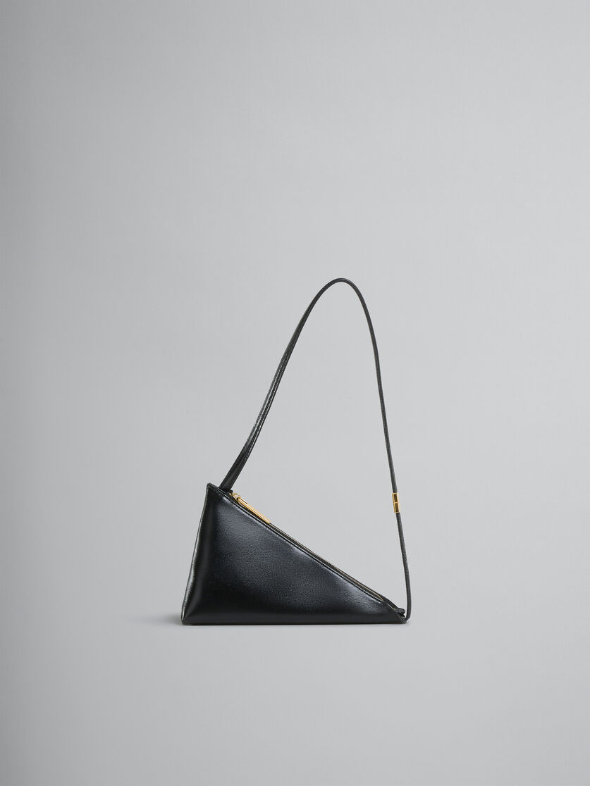 Black leather Prisma triangle crossbody bag - Shoulder Bags - Image 1
