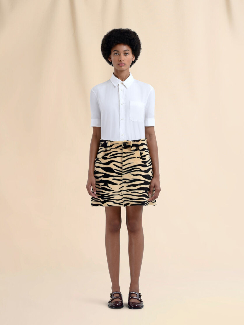 Shearling Miniskirt with tiger print - Skirts - Image 2