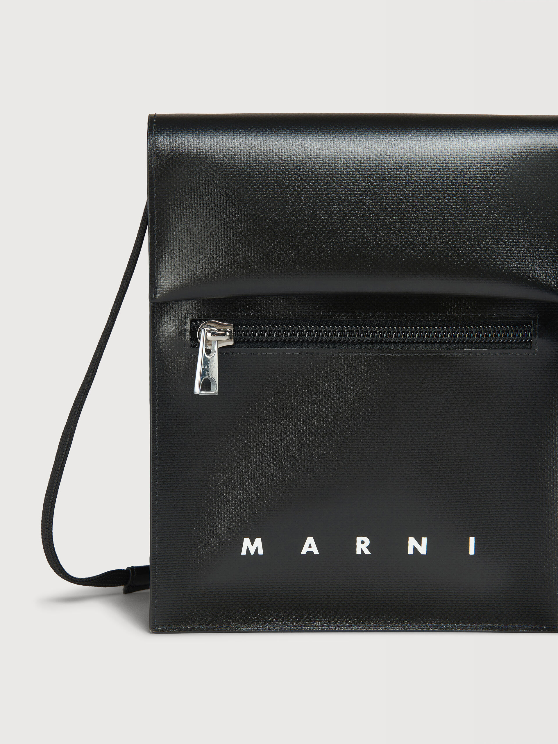 Black Tribeca pouch with shoelace strap | Marni