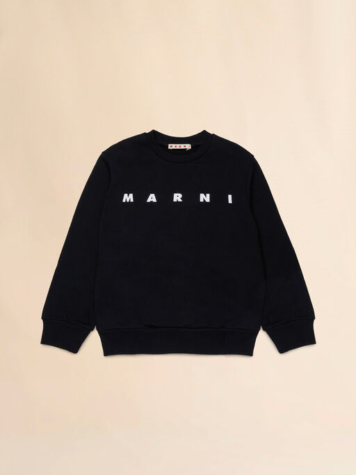 Marni 프린트 블랙 코튼 스웨트셔츠 - 스웨터