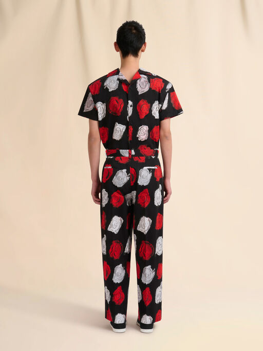 Black poplin trousers with Mercury print - Pants