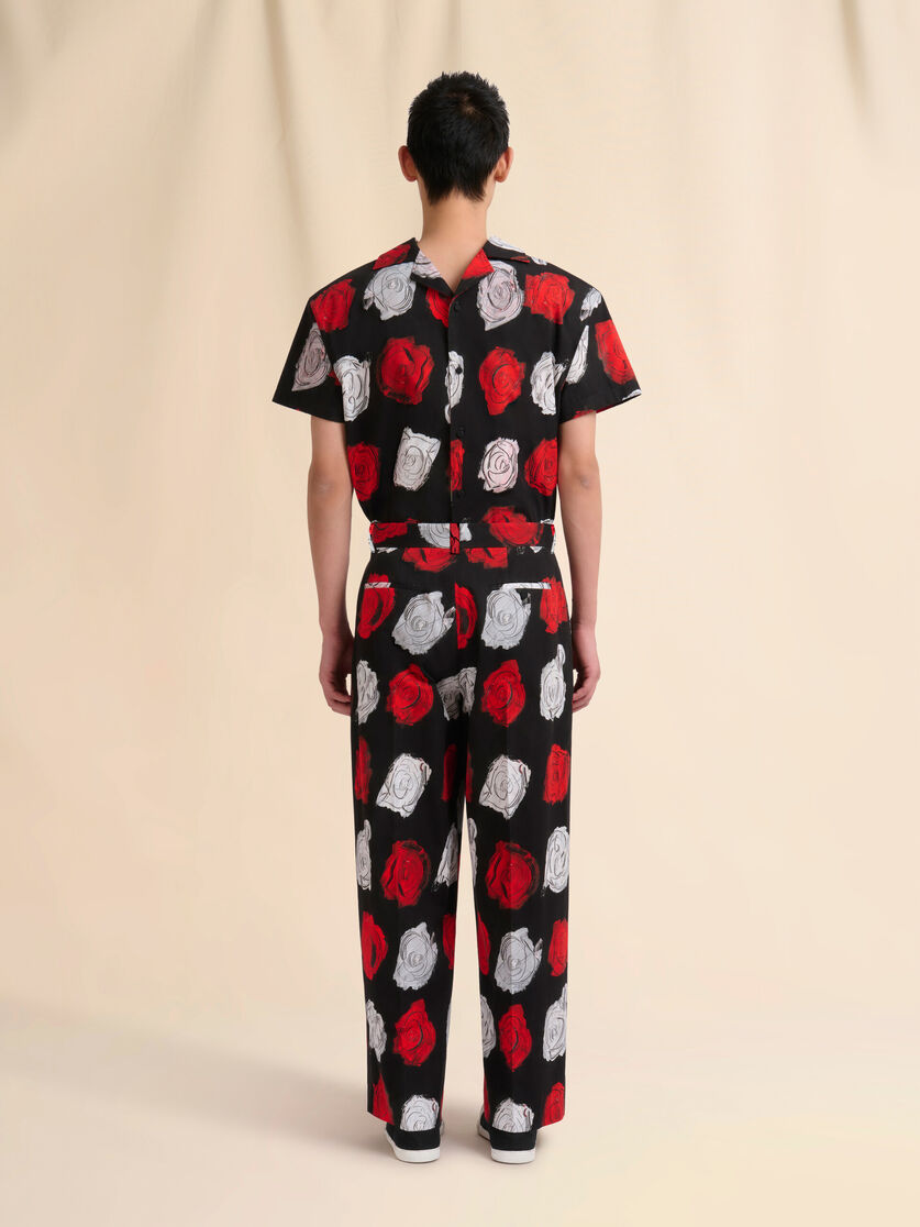 Black poplin trousers with Mercury print - Pants - Image 3