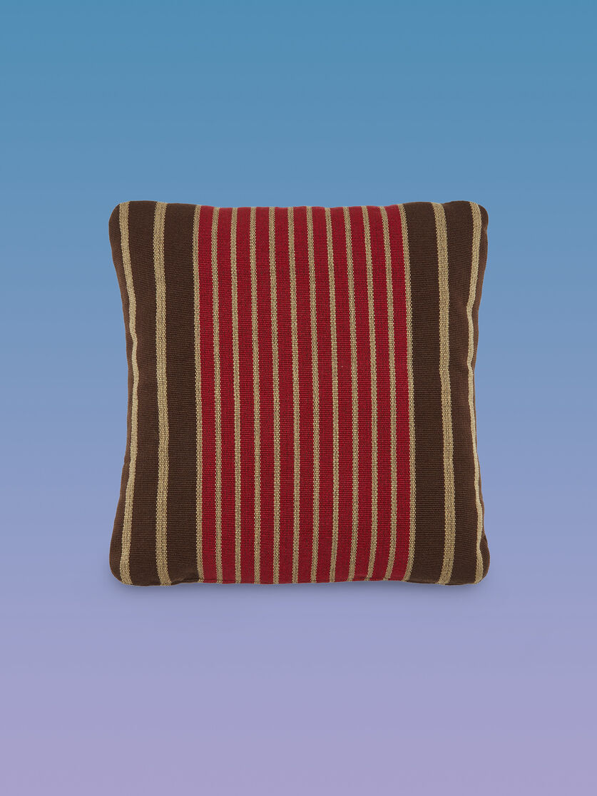 MARNI MARKET square cushion in multicolor black fabric - Furniture - Image 1