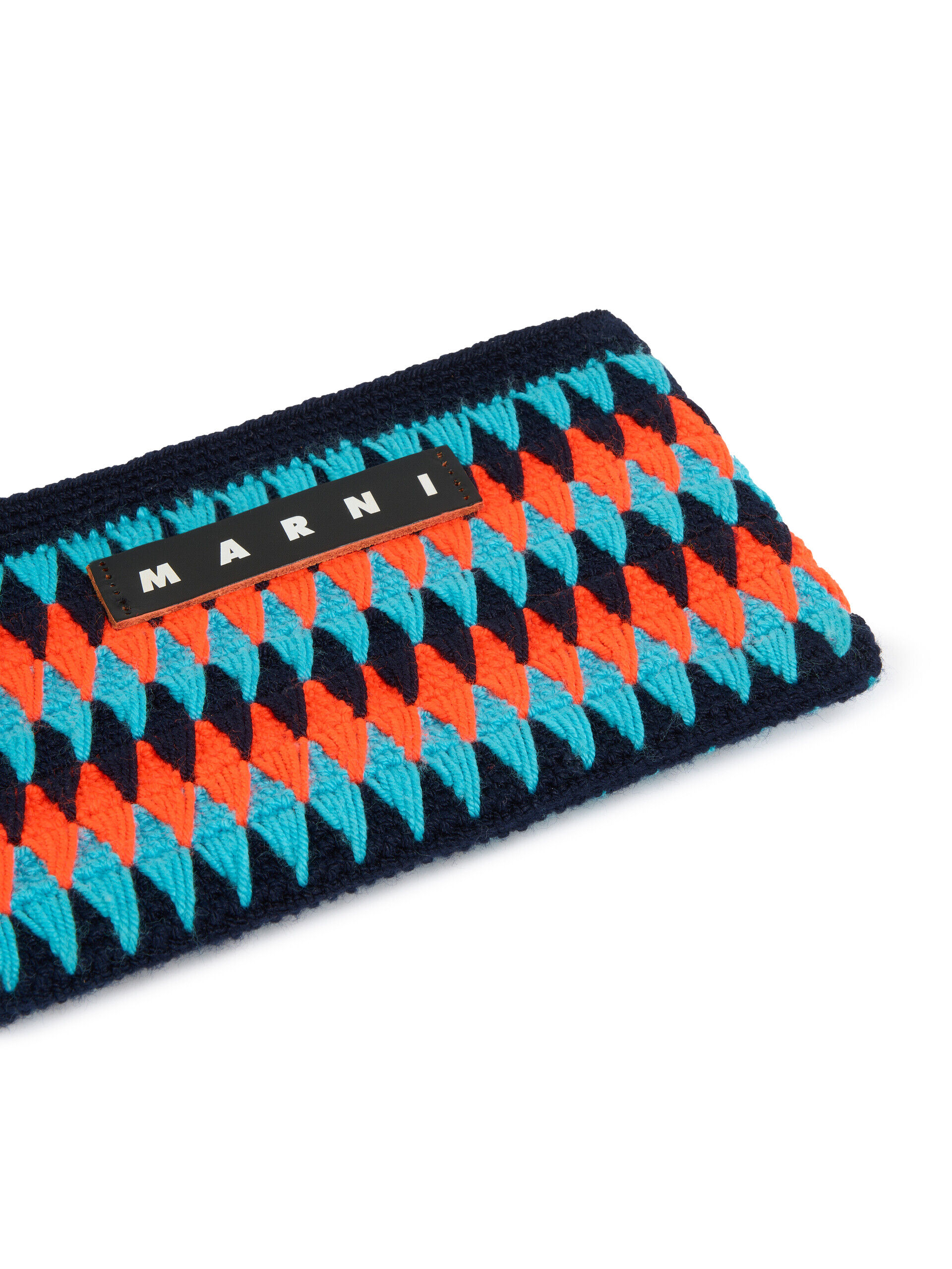 ブラック クロシェ Marni Market Chessboard ミディアムポーチ