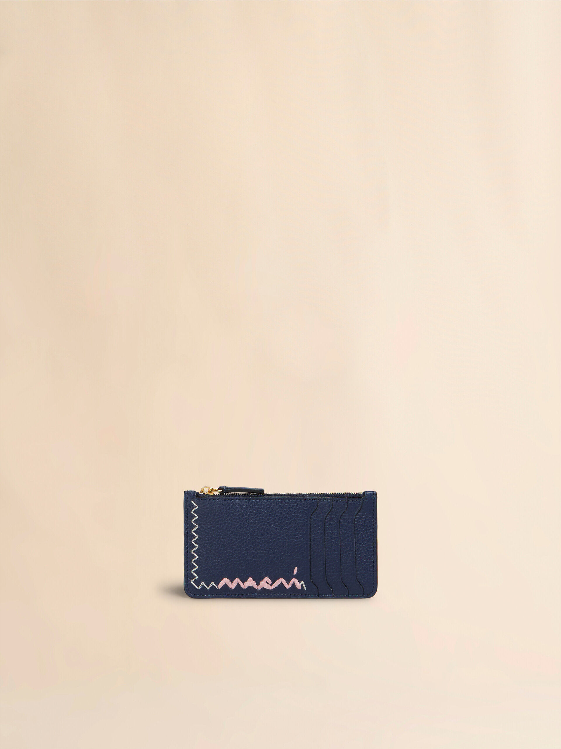 Blue credit card holder with Marni Symbol logo | Marni