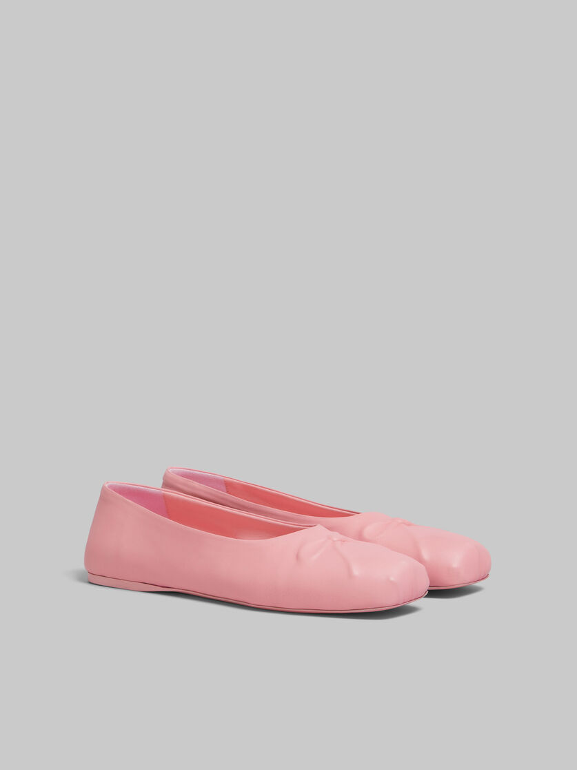 Pink nappa leather seamless Little Bow ballet flat - Ballet Shoes - Image 2