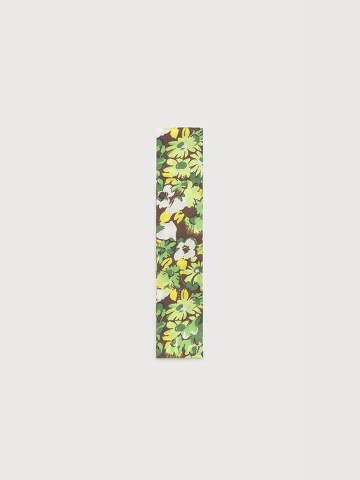 Brown silk bandeau scarf with Pop Flower print - Other accessories