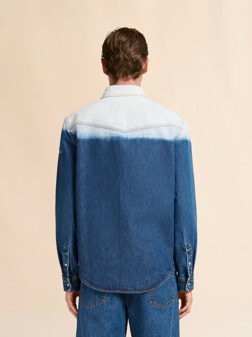 Blue denim shirt with degrad&eacute; finish - Shirts