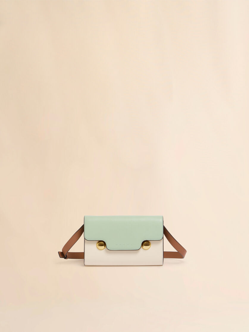 PochetteTrunkaroo in pelle verde, crema e marrone - Pochettes - Image 1