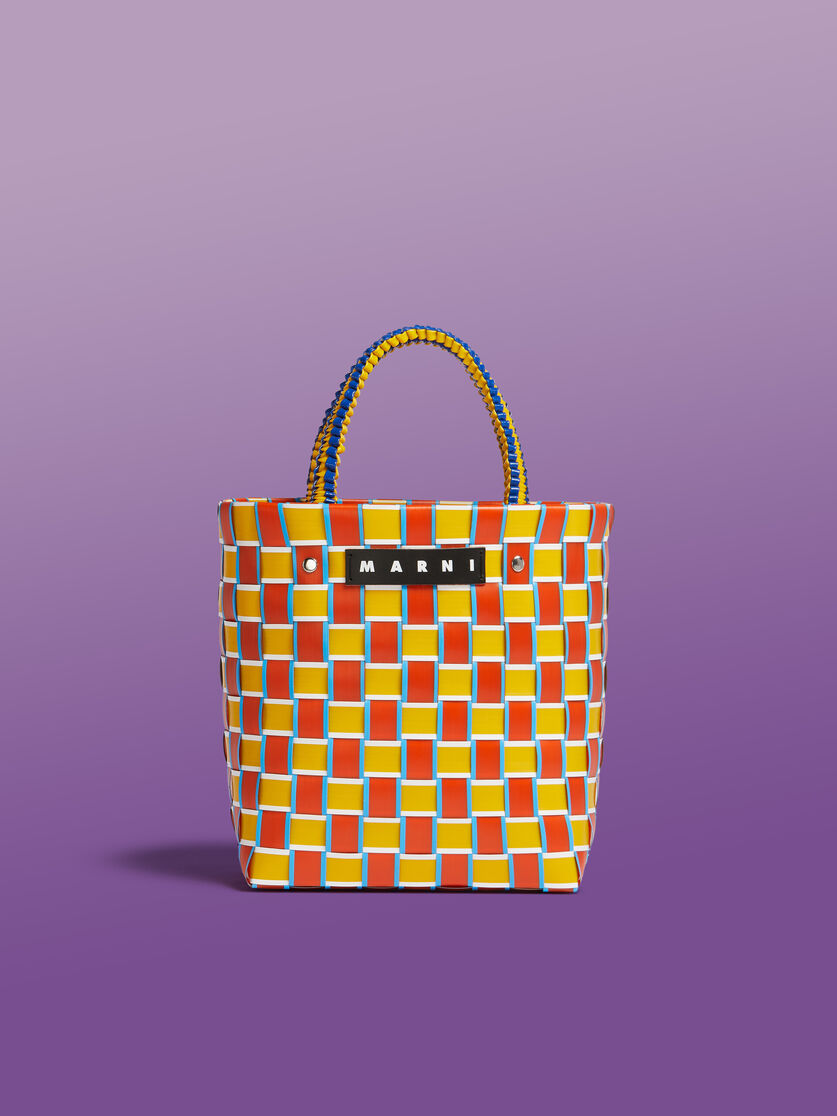 Pink and green MARNI MARKET TAPE BASKET bag - Shopping Bags - Image 1