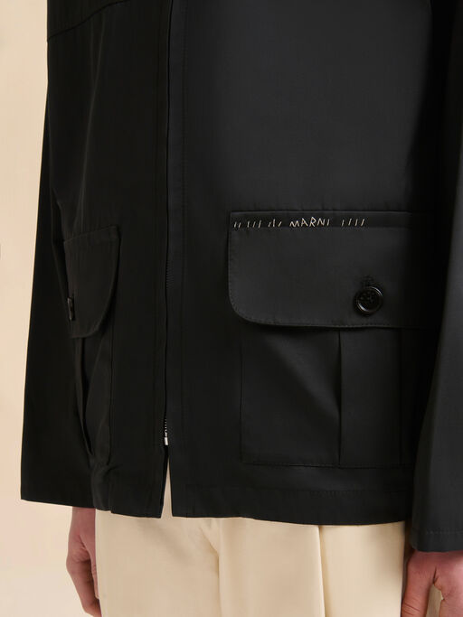Black water-repellent taffeta jacket - Jackets