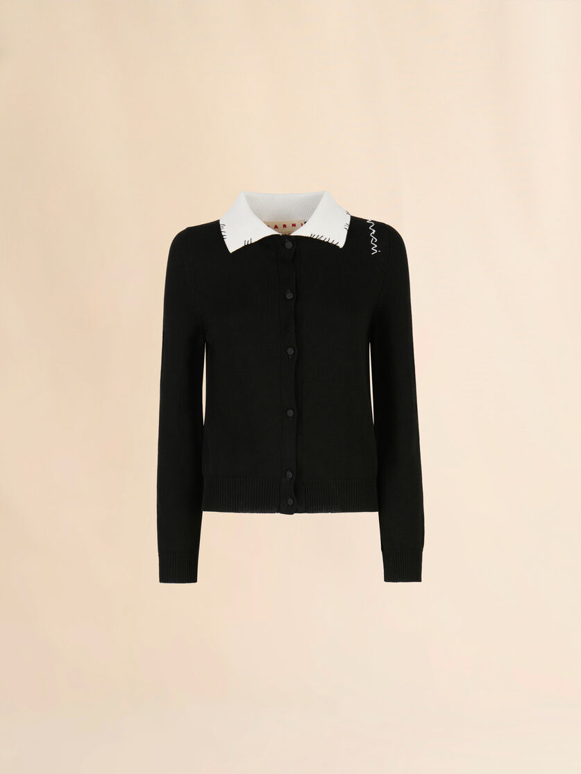 Black cotton cardigan with Marni Mending - Pullovers - Image 1