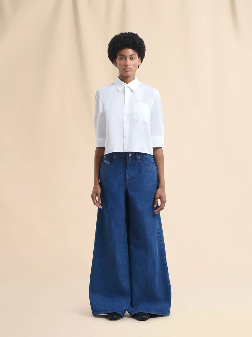 Blue organic denim wide-leg jeans - Pants - Image 2