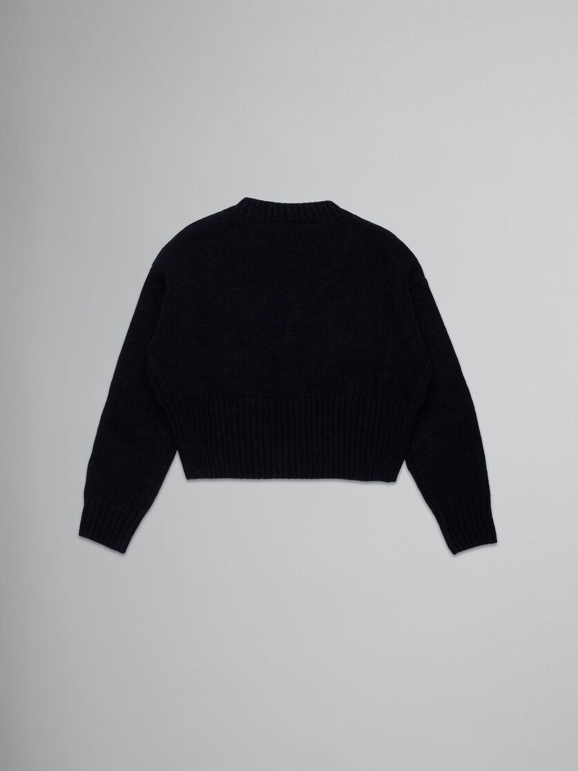 Black wool-blend cardigan with stars | Marni