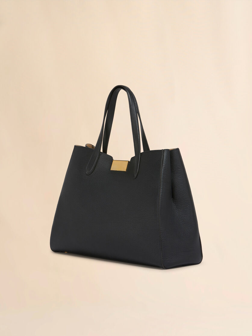 Borsa a mano Trunkaroo Tote Media in pelle nera - Borse a mano - Image 3