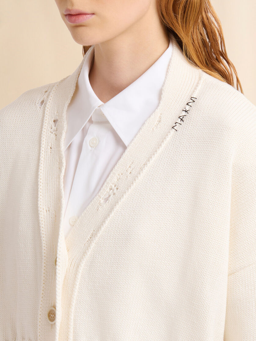Black cotton cropped cardigan - Pullovers - Image 4