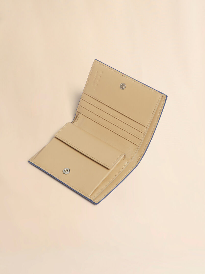 ブルー レザー製二つ折りウォレット、Marni Mending刺繍入り, Image 4