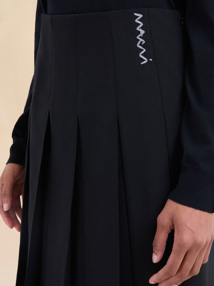 Black wool blend skirt with Marni Symbol - Skirts - Image 4