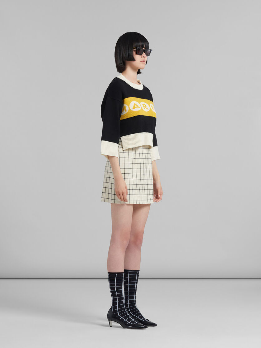 Black wool jumper with polka-dot logo - Pullovers - Image 5