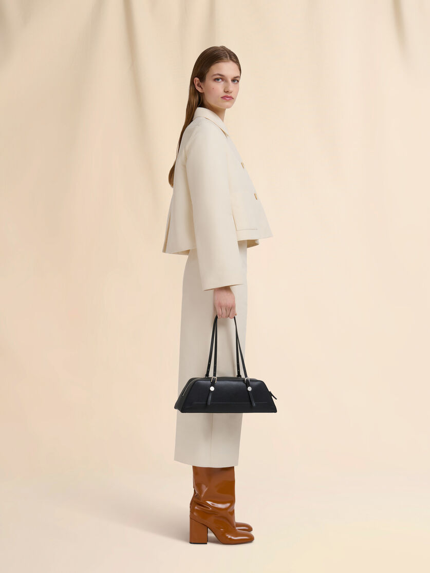 Black leather Dot long duffle bag - Shoulder Bag - Image 2
