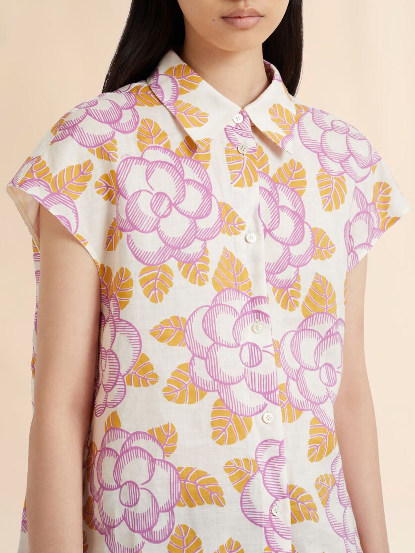 Banjoプリント クリームラミー ギャザーシャツ, Image 4