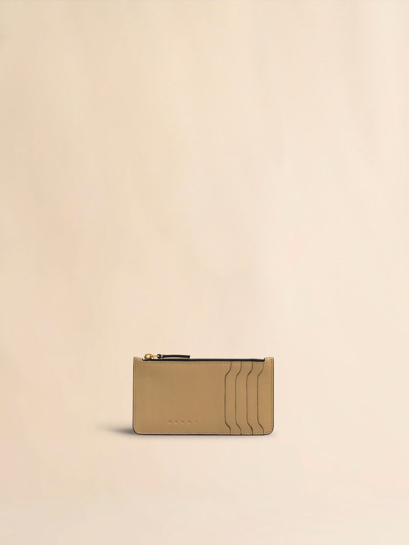 Grey leather card case - Wallets - Image 1