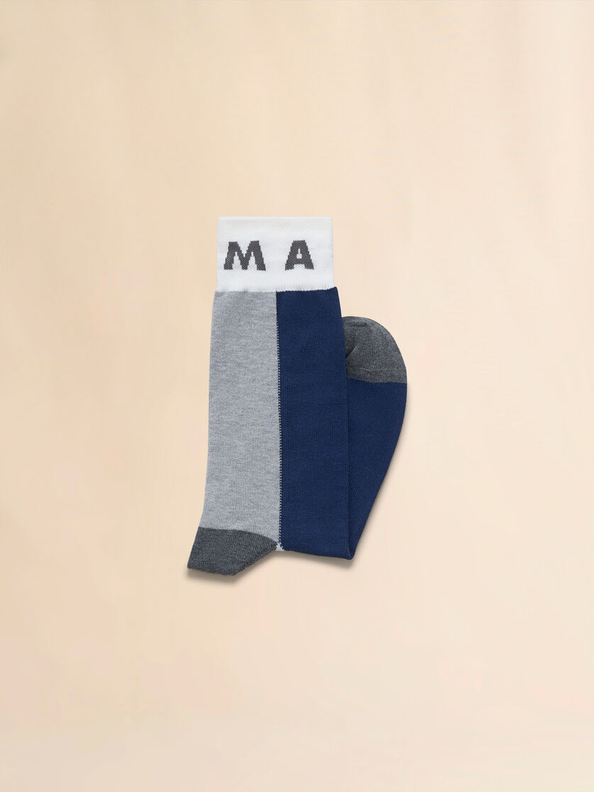 Blue colour block socks - Socks - Image 2