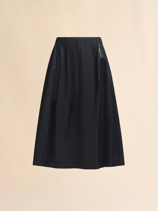 Marni Symbol 디테일 블랙 태피터 와이드 스커트 - 스커트