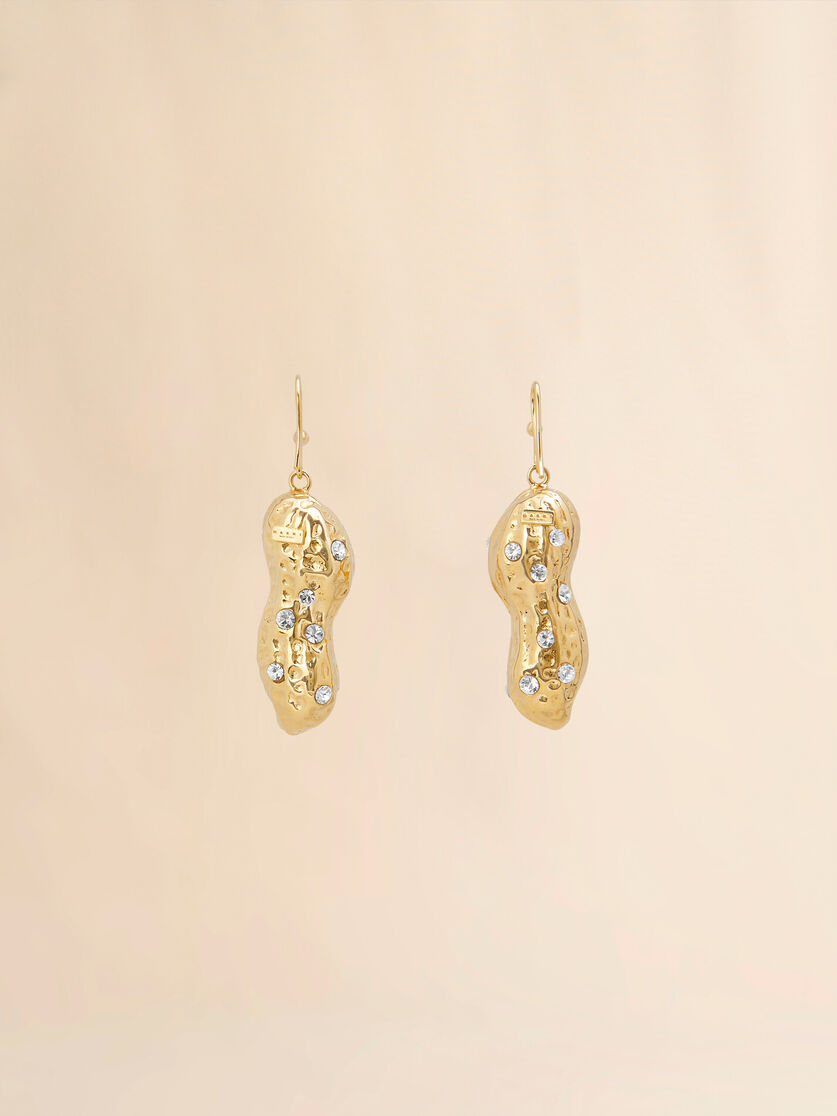 Gold peanut drop earrings - Earrings - Image 2