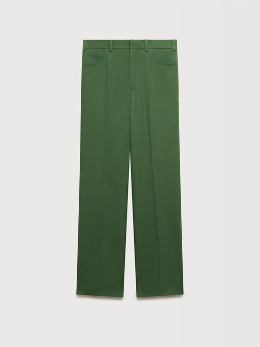 Green batavia wool trousers - Pants