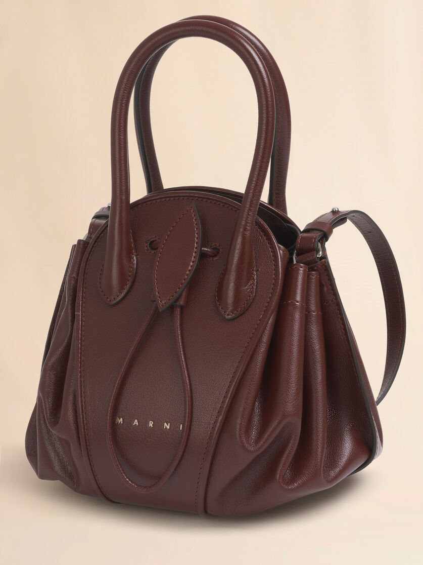 Black leather Tulipea small handbag - Shoulder Bags - Image 5