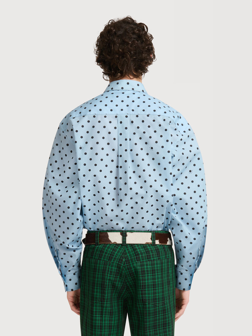 Light blue poplin shirt with Polka Rhythm print, Image 4