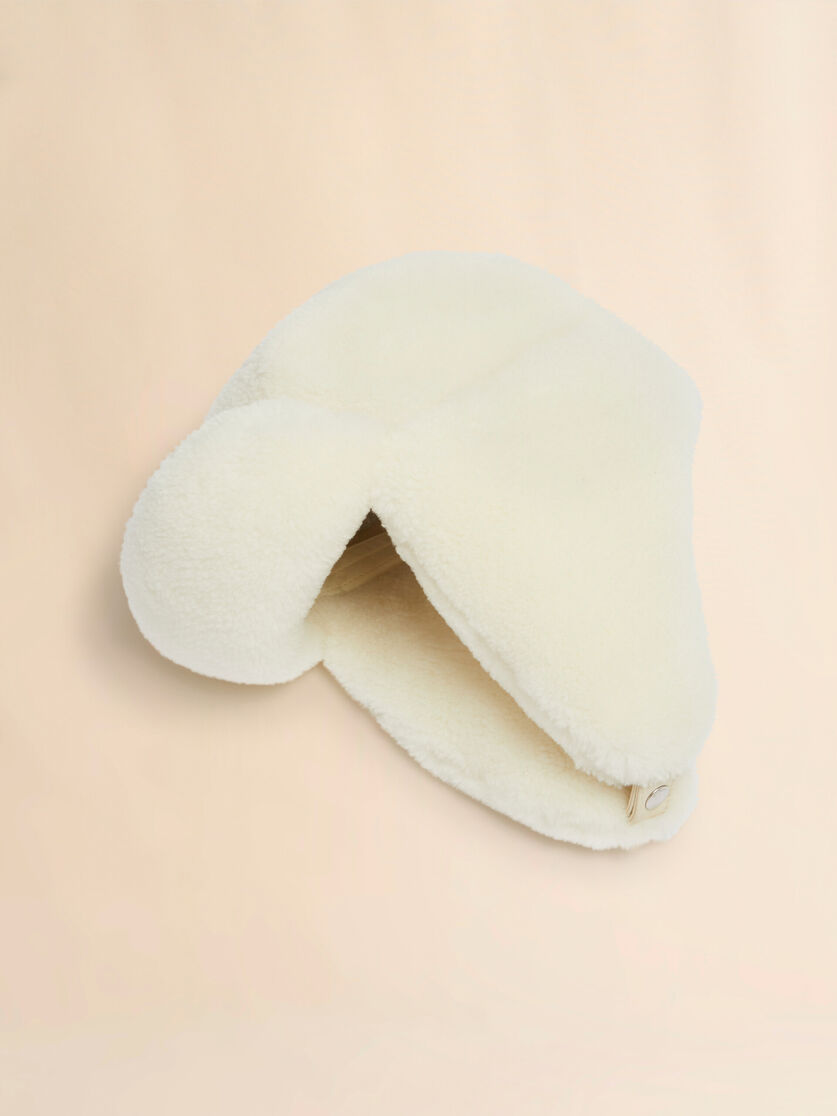 White shearling aviator hat - Hats - Image 4