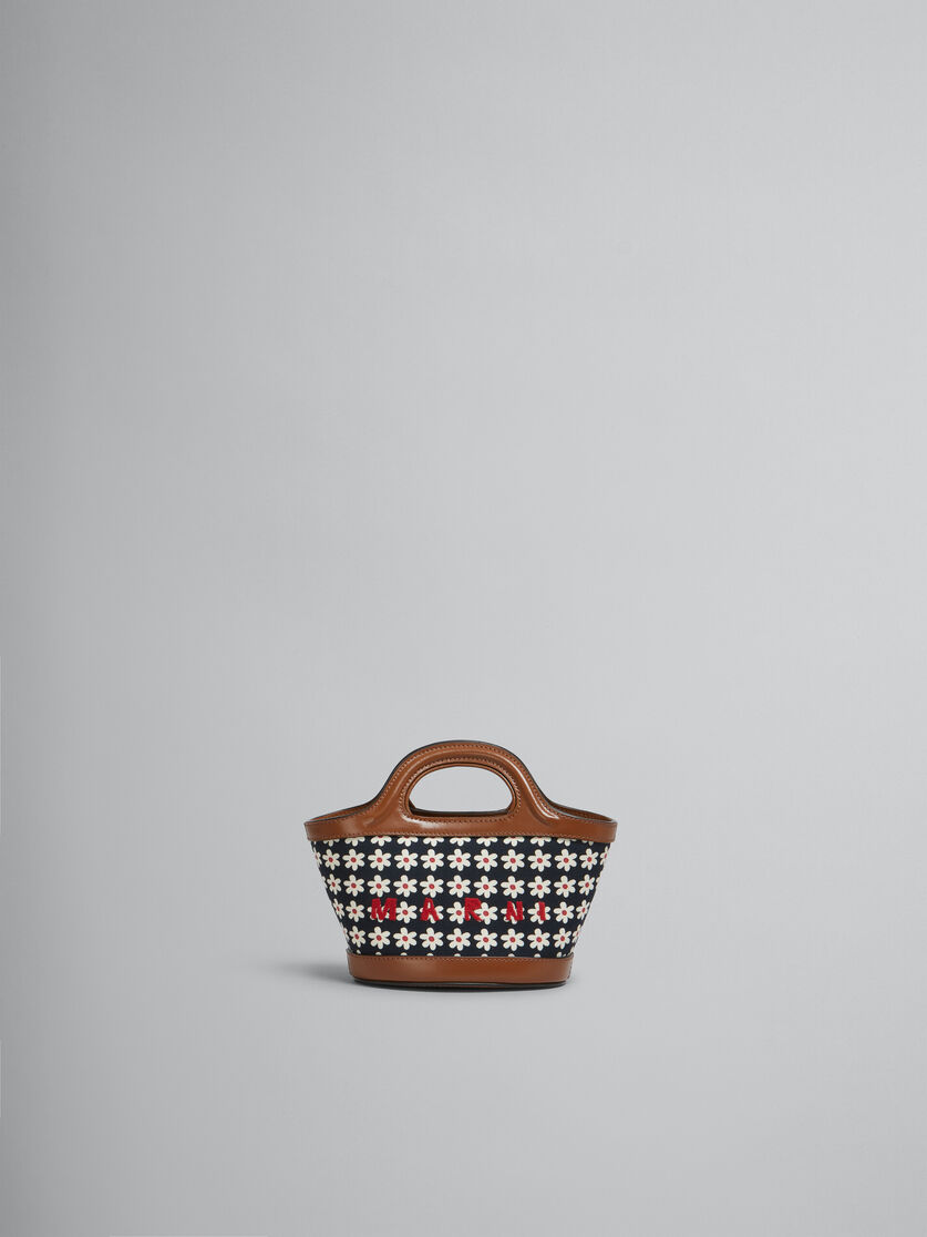 Black canvas Tropicalia Micro Bag with daisy print | Marni