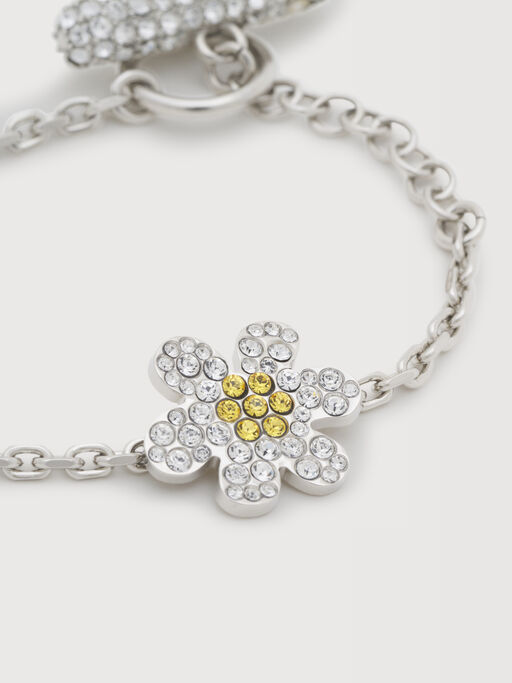 Yellow rhinestone daisy bracelet - Bracelets