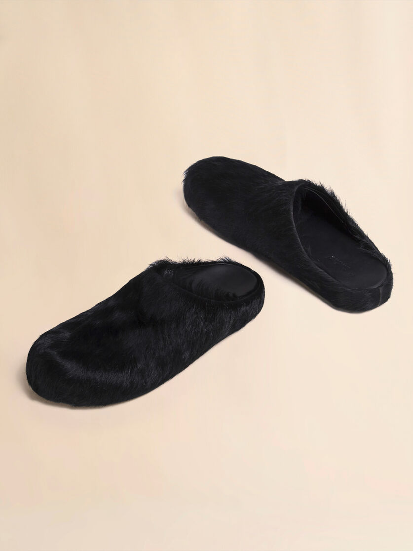 Blue long-hair calfskin Fussbett sabot - Clogs - Image 5