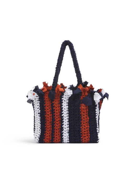 ダークブルー MARNI MARKET MINI JERSEY BAG - ショッピングバッグ