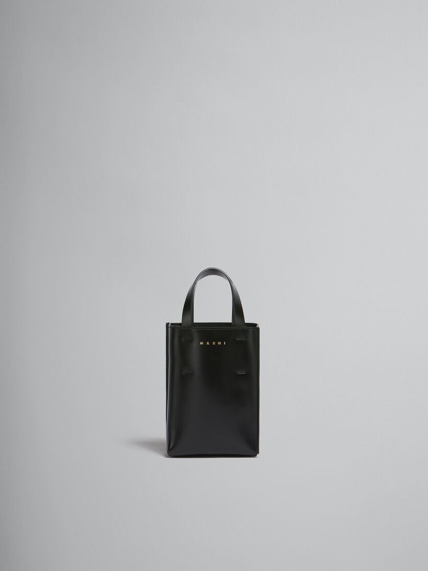 Schwarze Nano-Tasche MUSEO aus Leder - Shopper - Image 1