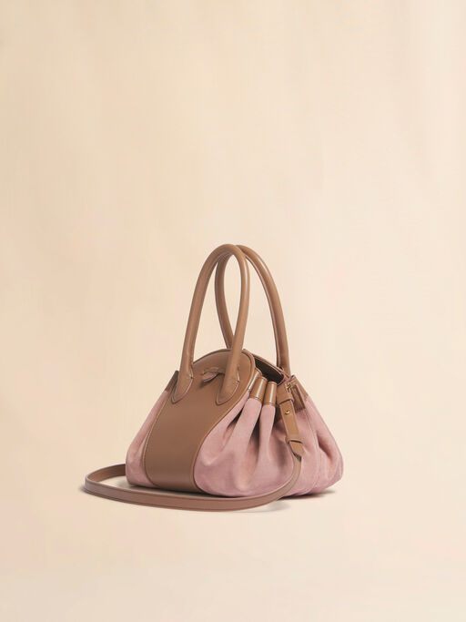 Pink leather and suede Tulipea small handbag - Shoulder Bag