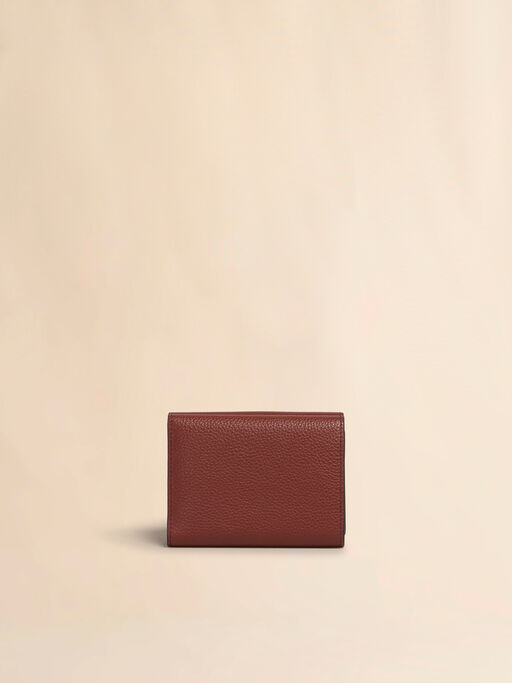 Cartera trifold de piel marrón con bordado Marni Mending - Carteras