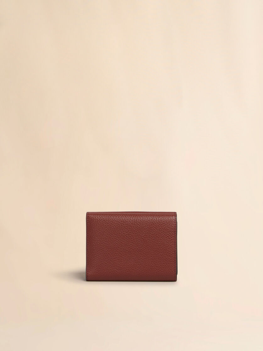 Black leather trifold wallet with Marni Mending embroidery - Wallets - Image 3