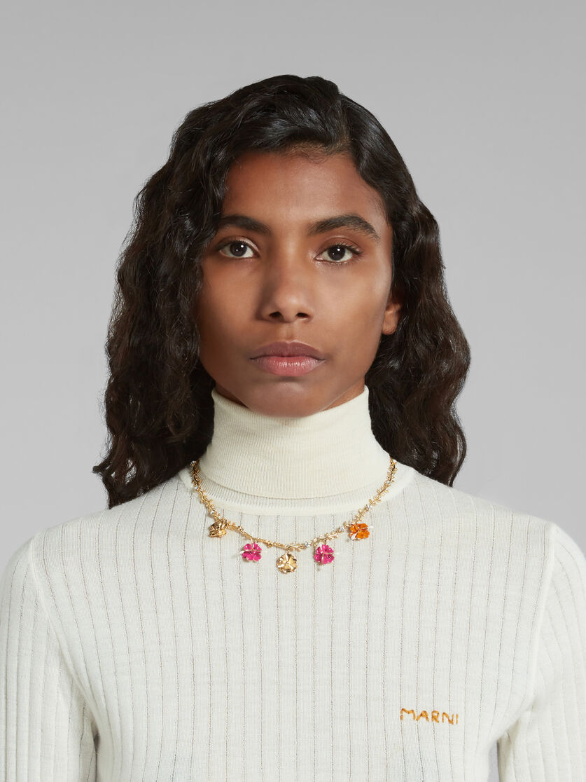Enamelled flower charm necklace - Necklaces - Image 2