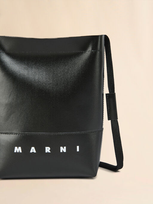 Black crossbody bag with shoelace strap - Shoulder Bags