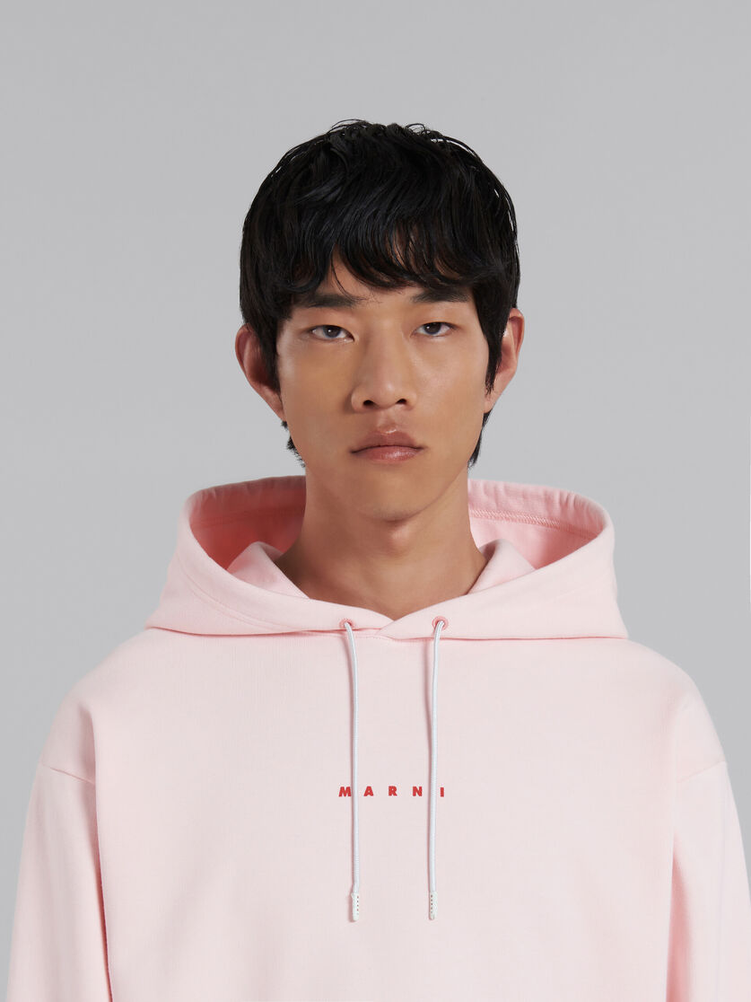 Pink bio cotton hoodie with Marni print - Sweaters - Image 4