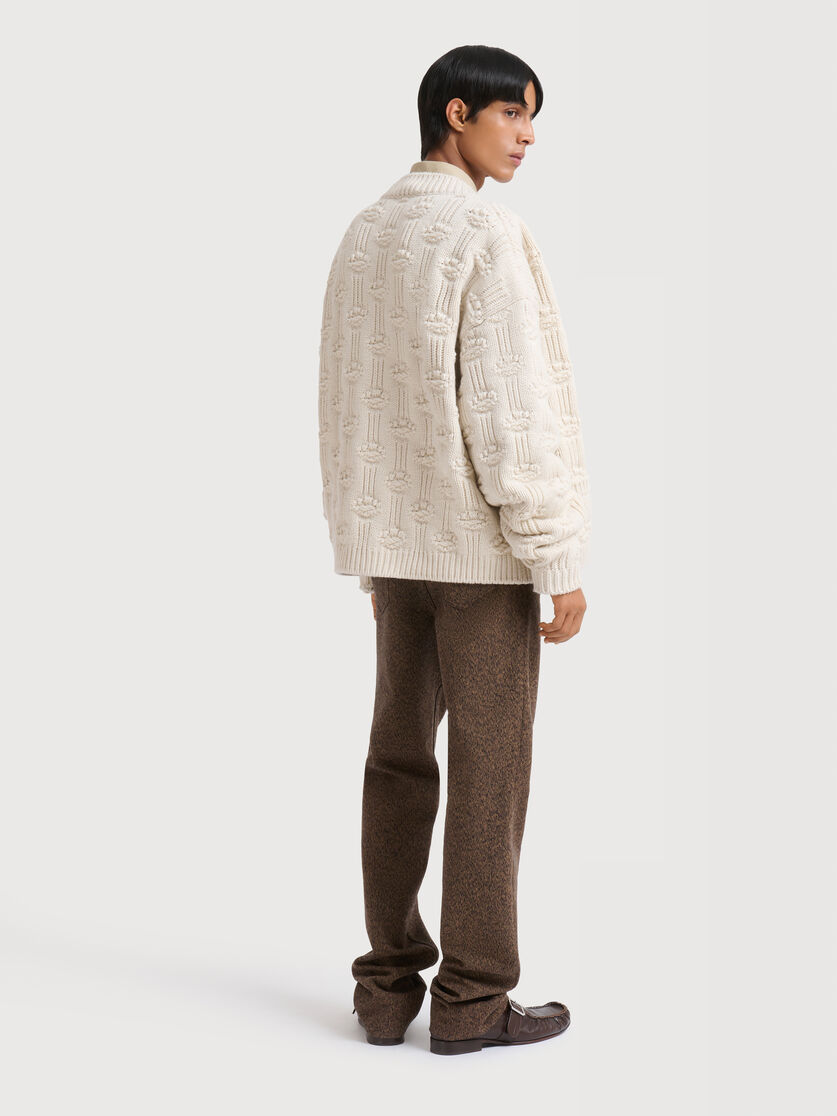 Pantal&oacute;n de lana y algod&oacute;n moulin&eacute; marr&oacute;n, Image 3