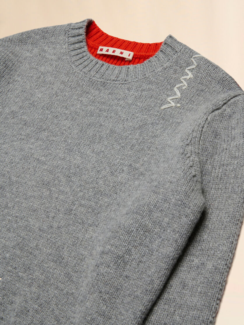 Grey half-and-half wool-nylon jumper - Knitwear - Image 3
